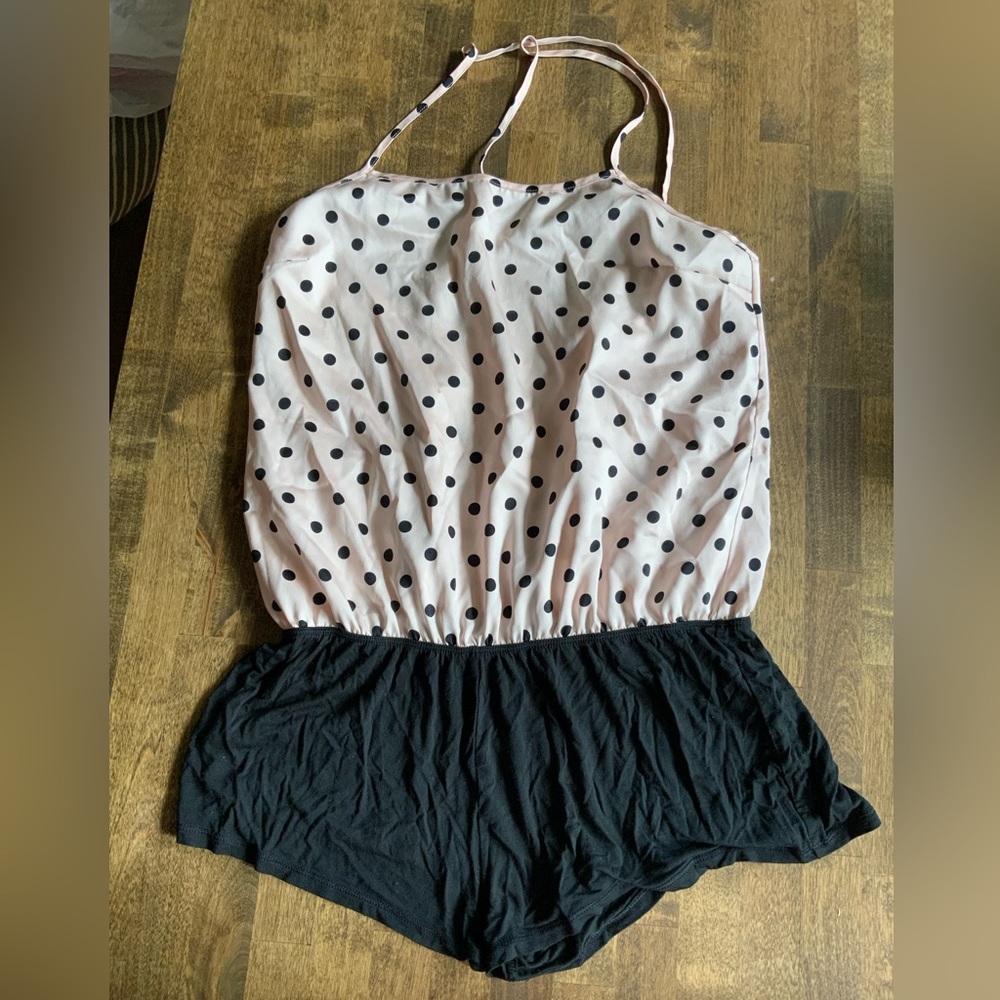 BNWOT Victorias Secret Polka Dot Sleep Romper Size Small